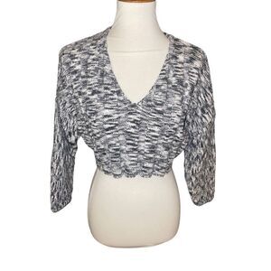 Forever 21 Women Blouse Bell Sleeve Smocked V Neckline Knit